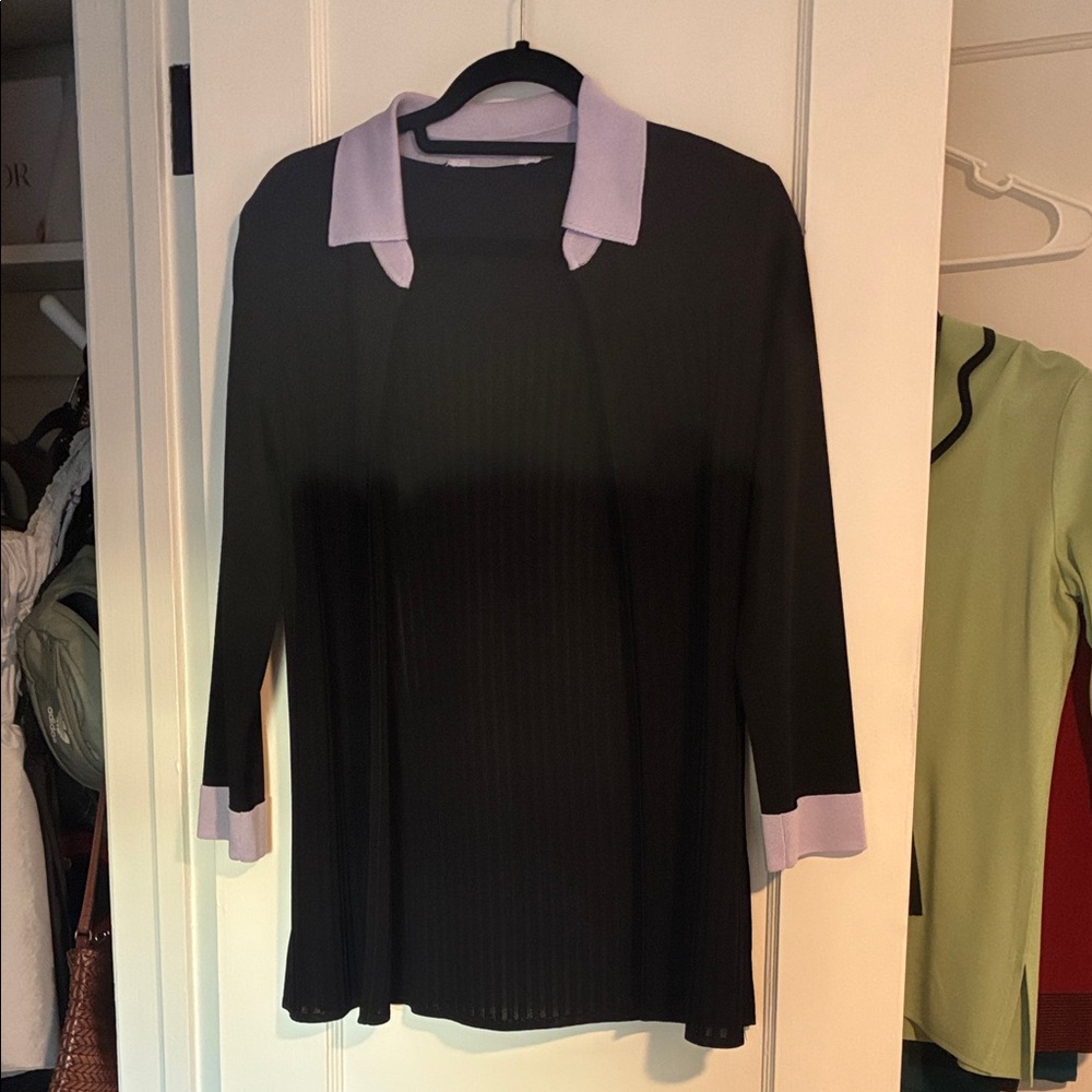 Elegant Black and Purple Women's Top